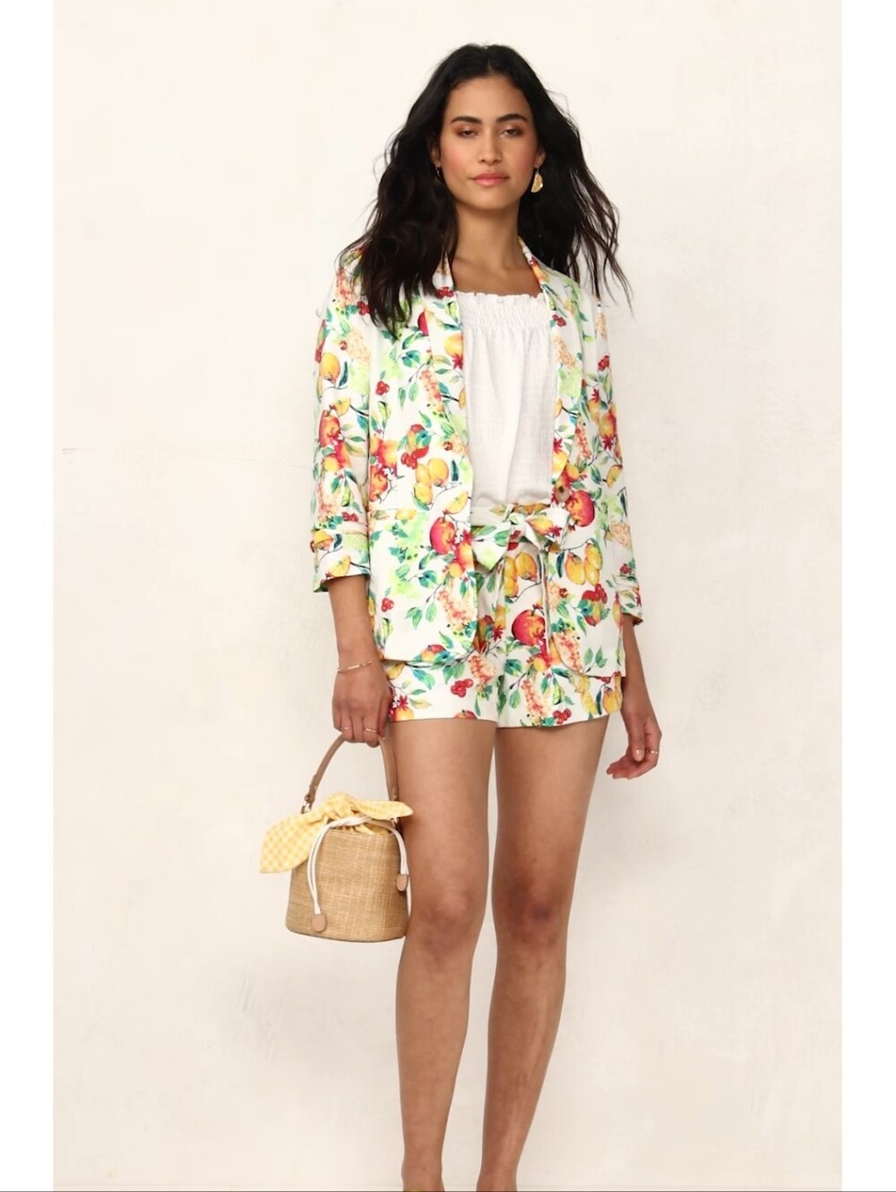 NWT Women's LC Lauren Conrad Ruched Sleeve Blazer and Shorts Set